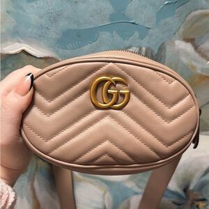 Gucci Tan Quilted Leather Crossbody Bag